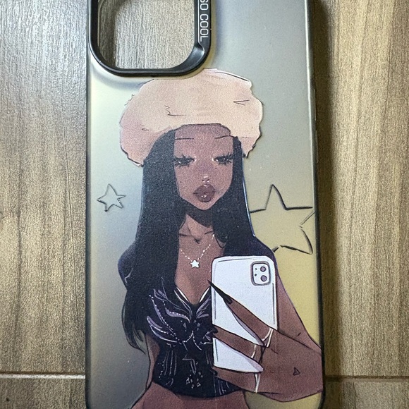iPhone Case with Stylish Illustration - Black and Tan - Picture 1 of 1